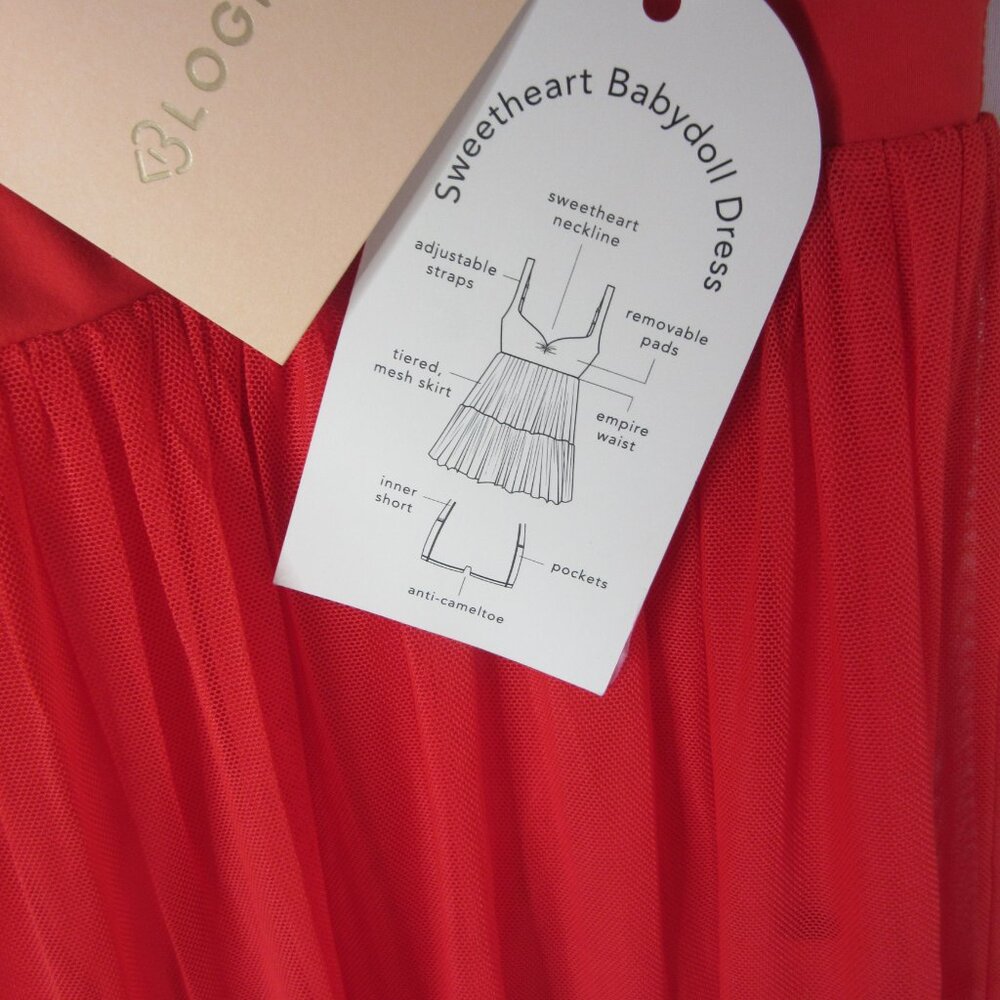 Blogilates Sweetheart Babydoll Dress Red Skirt Size Large NWT - Picture 7 of 13